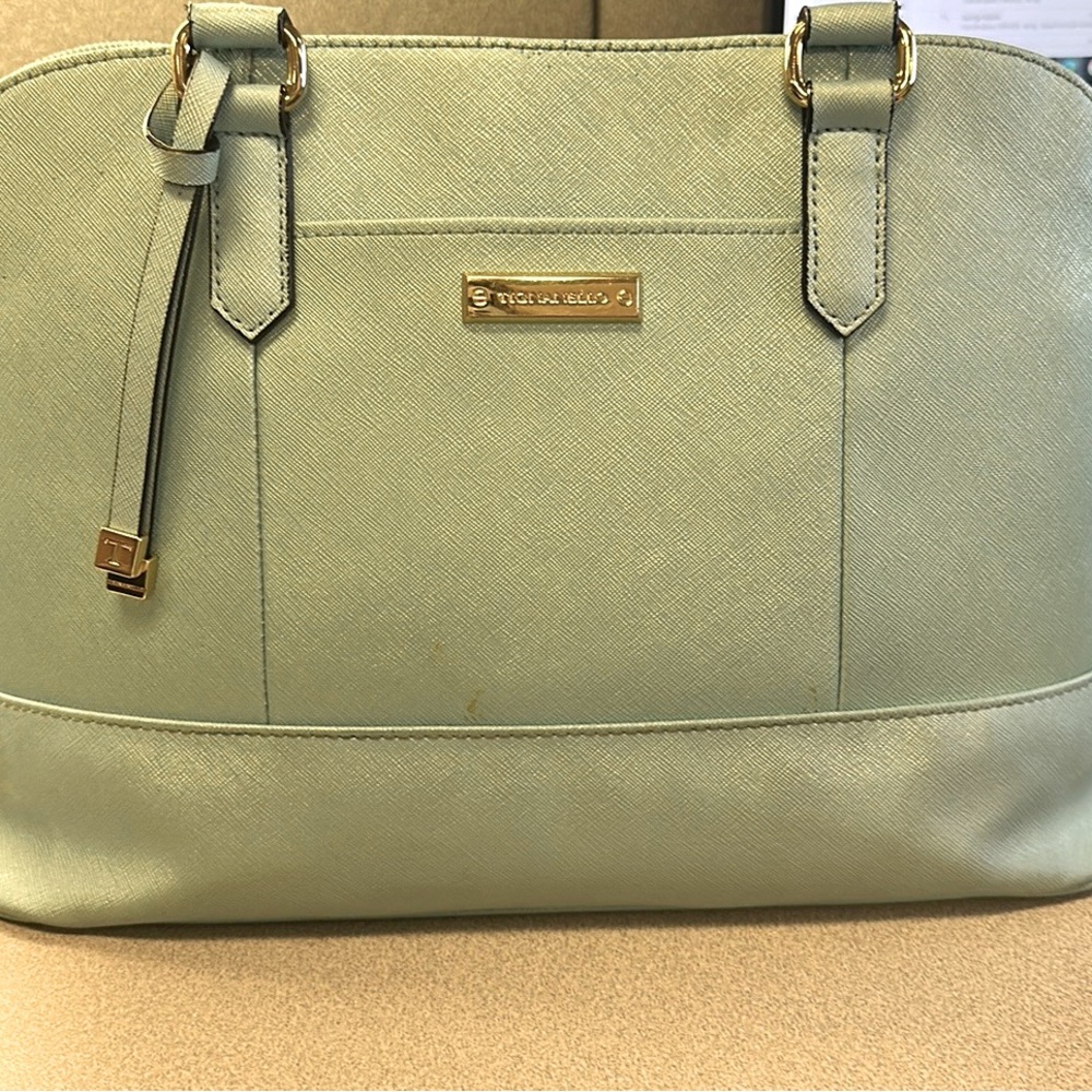 Tignanello saffiano leather ice blue zip bag